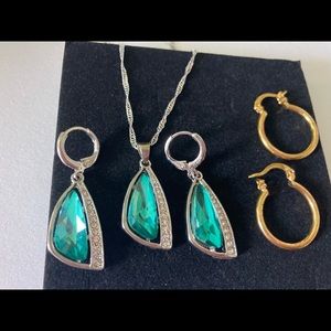 18k gold earrings for women with 925sterling silver necklaces and earring